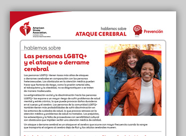 Infografía Hablemos sobre las personas LGBTQ y el ataque o derrame cerebral