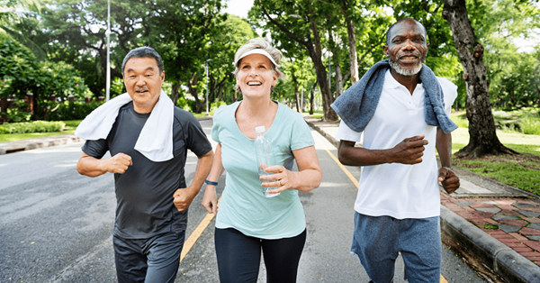 Senior Friends out for an easy run